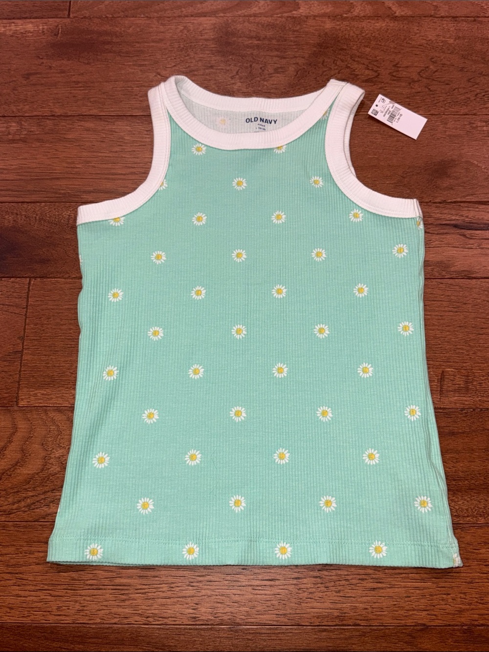 Old Navy Girls Fitted Tank Top - L (10/12) - Daisies Flowers
